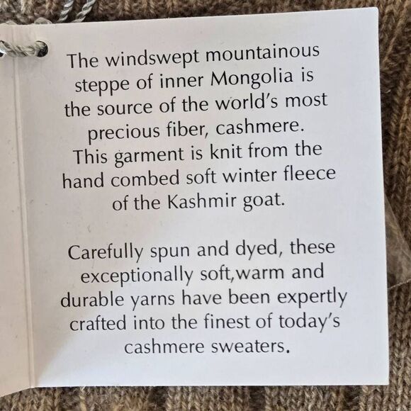 NWT Allen Solly Womens Cashmere Cable Knit Tan Preppy Pullover Sweater Size Medi - Picture 7 of 12